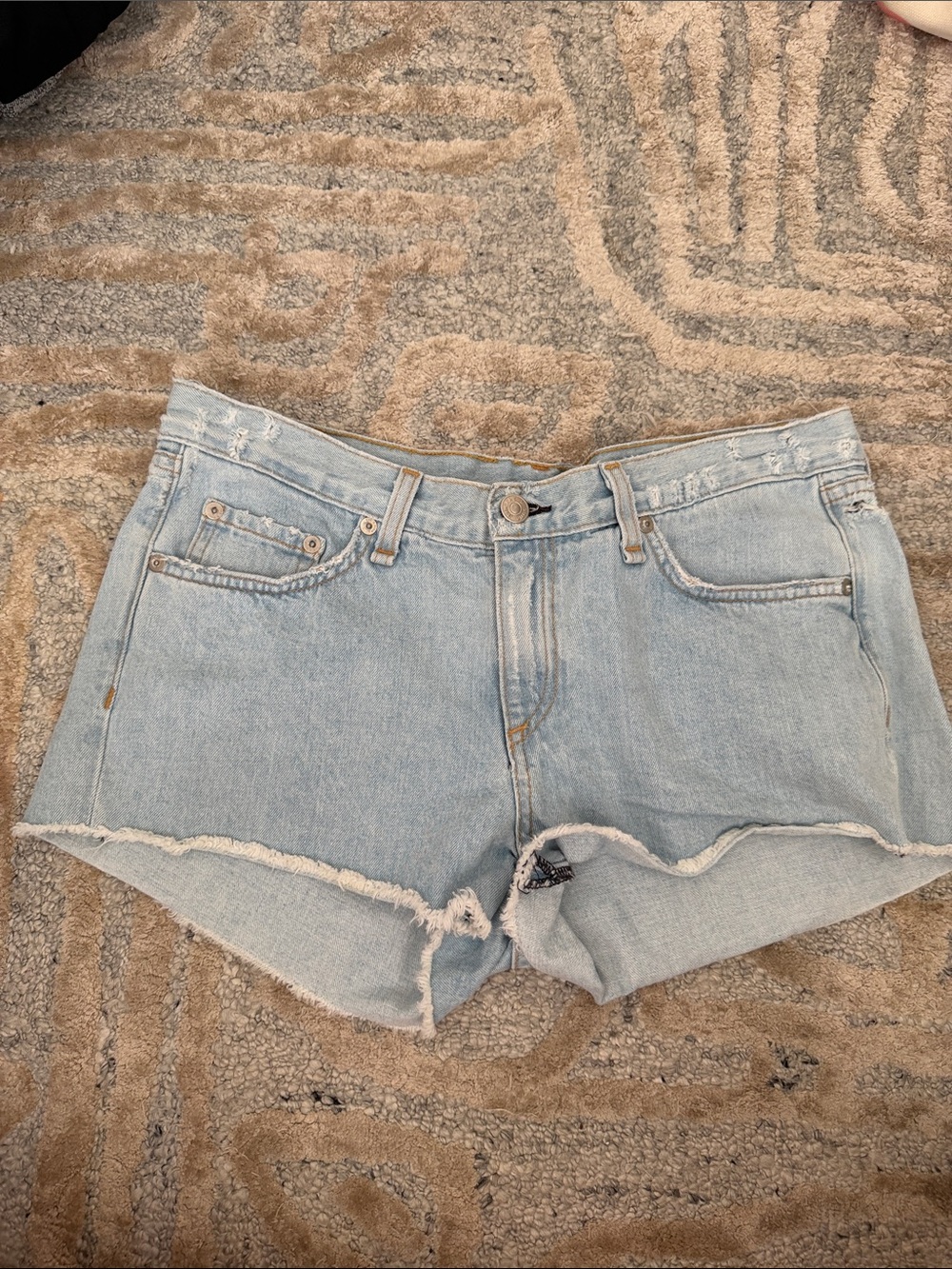 rag & bone Light Blue Denim Cutoff Shorts